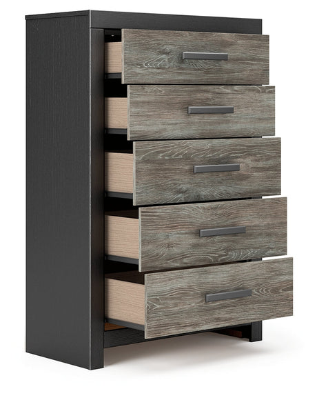Broachmyn Black/Gray Chest of Drawers by Ashley at Eve Furniture