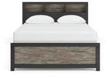 Broachmyn Black/Gray LED Bookcase Panel Bedroom Set by Ashley at Eve Furniture
