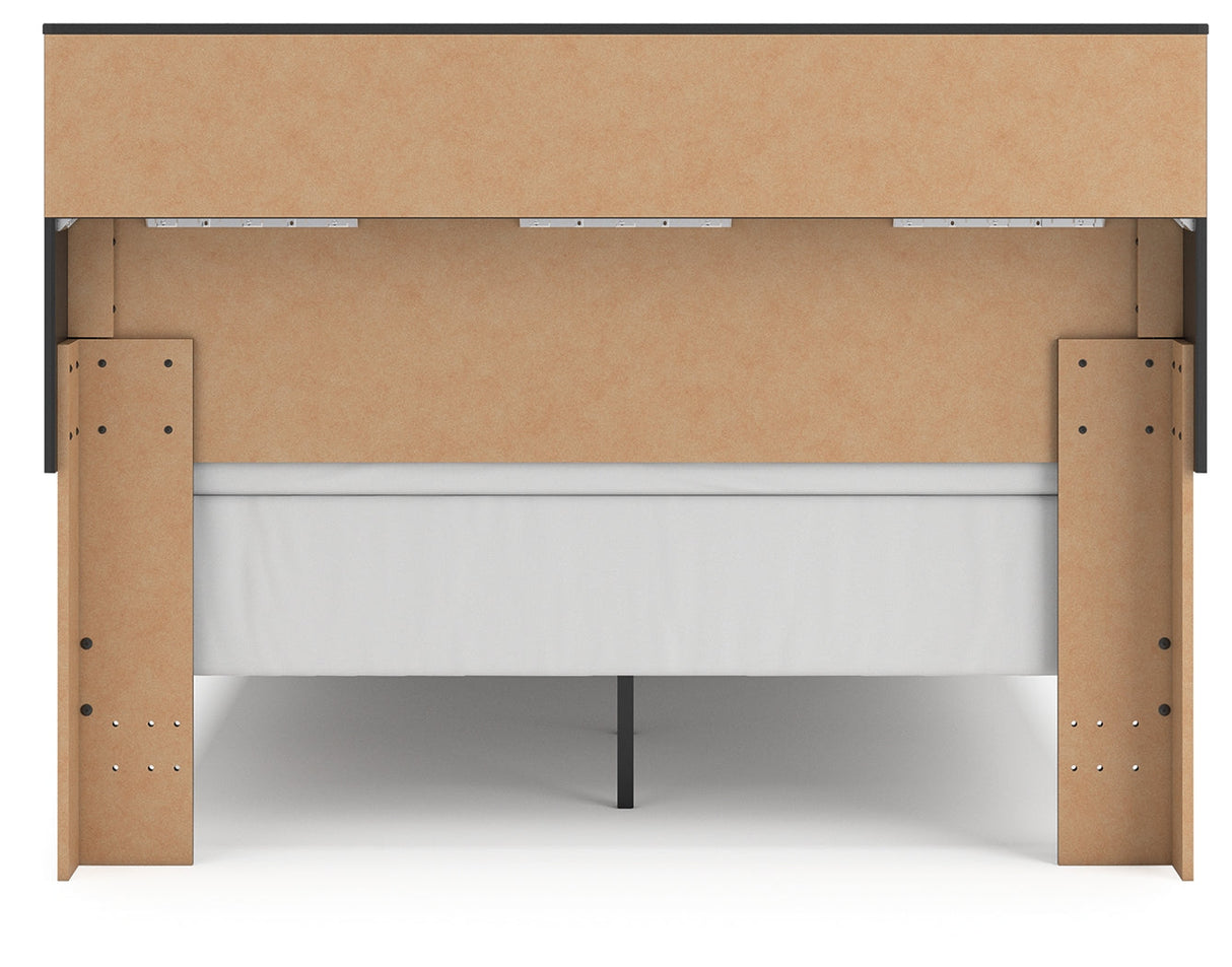 Broachmyn Black/Gray LED Bookcase Panel Bedroom Set by Ashley at Eve Furniture