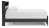 Broachmyn Black/Gray LED Bookcase Panel Bedroom Set by Ashley at Eve Furniture