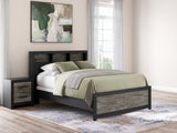 Broachmyn Black/Gray LED Bookcase Panel Bedroom Set by Ashley at Eve Furniture