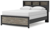 Broachmyn Black/Gray LED Bookcase Panel Bedroom Set by Ashley at Eve Furniture