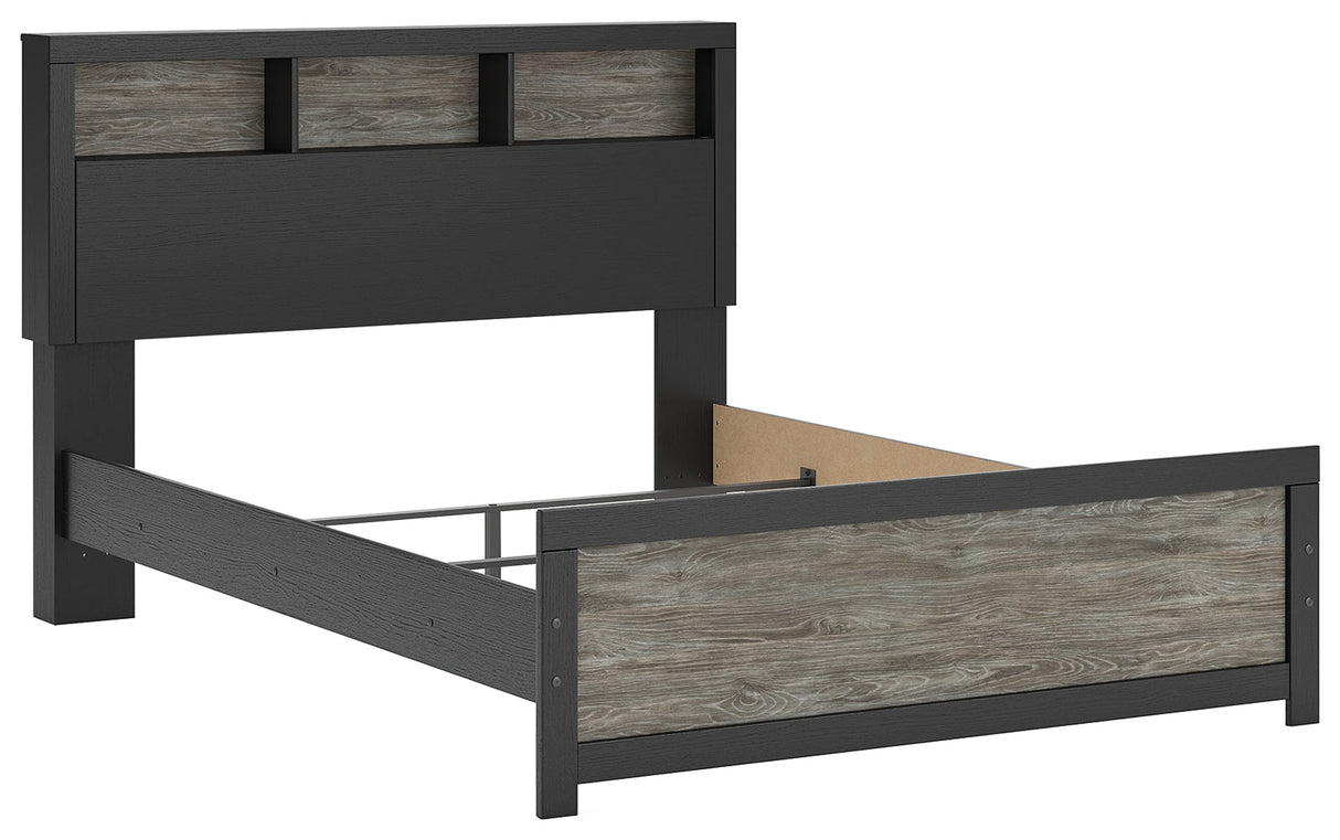 Broachmyn Black/Gray Queen Bookcase Bed by Ashley at Eve Furniture