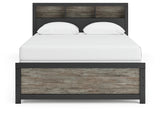 Broachmyn Black/Gray Queen Led Bookcase Panel Bed by Ashley at Eve Furniture