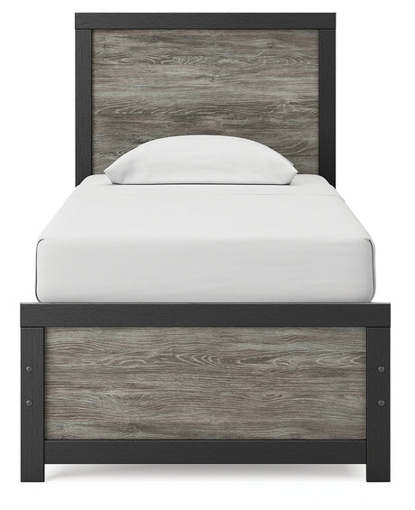 Broachmyn Black/Gray Twin Panel Bed by Ashley at Eve Furniture