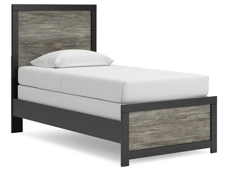 Broachmyn Black/Gray Twin Panel Bed by Ashley at Eve Furniture