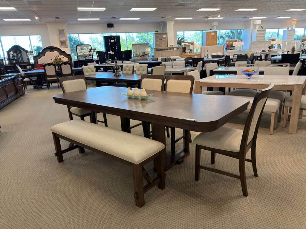 Broadmoor Classic Brown Extendable Dining Room Set by Crown Mark at Eve Furniture