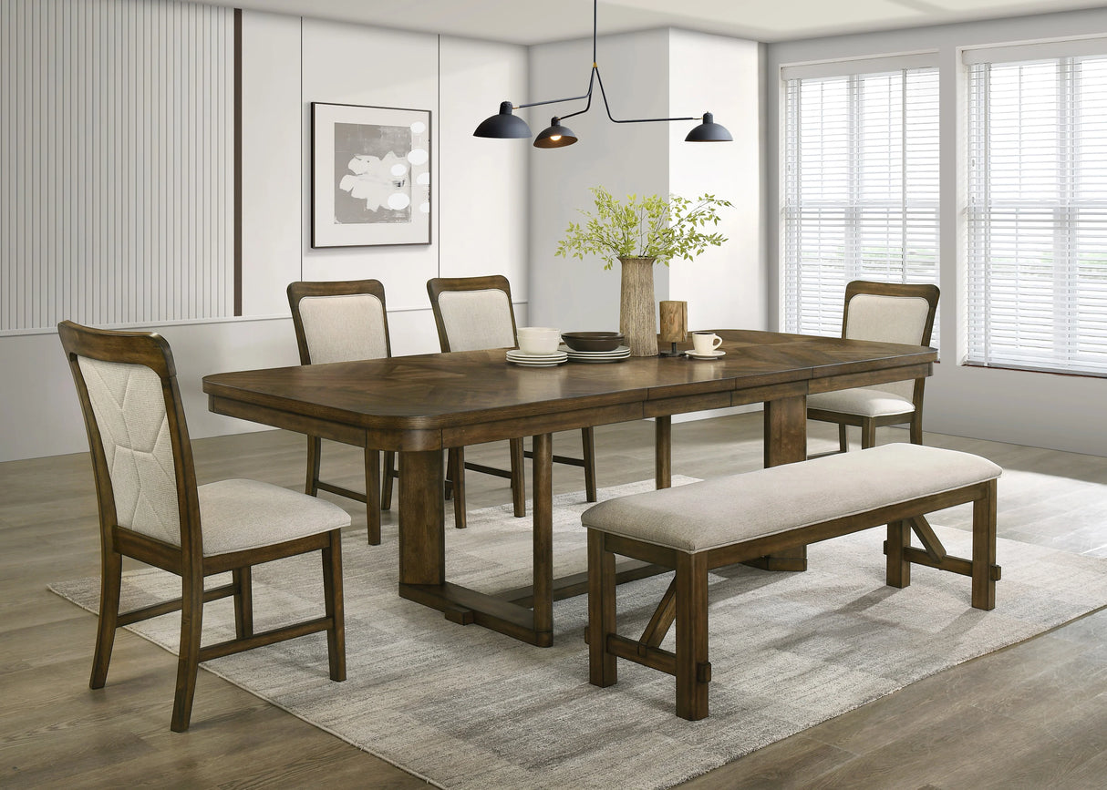 Broadmoor Classic Brown Extendable Dining Room Set by Crown Mark at Eve Furniture