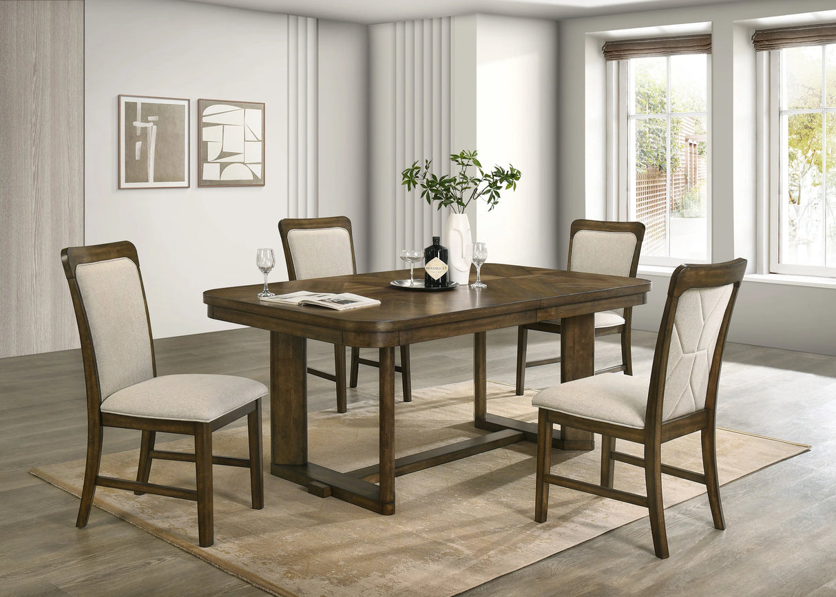 Broadmoor Classic Brown Extendable Dining Room Set by Crown Mark at Eve Furniture