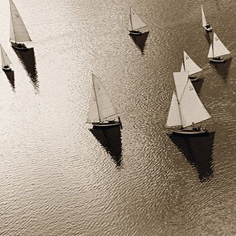 Broads Regatta, Island Yachts by Ben Wood Hand Embelished Framed Photo Art Print Matted under Glass by Mercana at Eve Furniture
