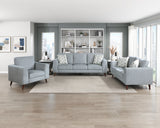 Broadway Grayish Blue Loveseat by Homelegance at Eve Furniture
