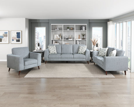 Broadway Grayish Blue Loveseat by Homelegance at Eve Furniture