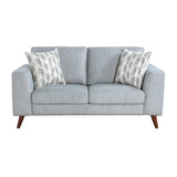 Broadway Grayish Blue Loveseat by Homelegance at Eve Furniture