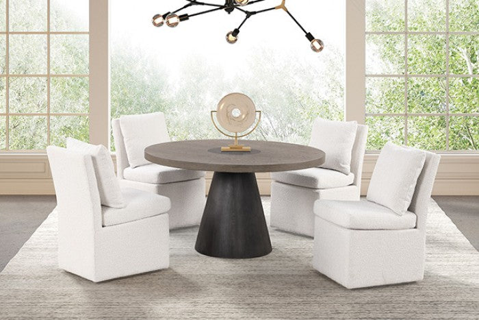 Broager Rustic Oak/Dark Walnut 5-Piece Dining Room Set by Furniture of America at Eve Furniture