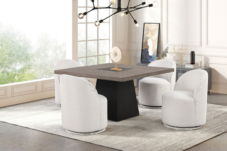 Broager Rustic Oak/Dark Walnut 5-Piece Dining Room Set by Furniture of America at Eve Furniture