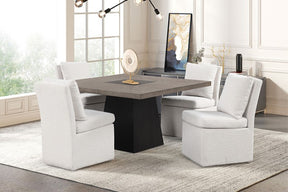Broager Rustic Oak/Dark Walnut 5-Piece Dining Room Set by Furniture of America at Eve Furniture
