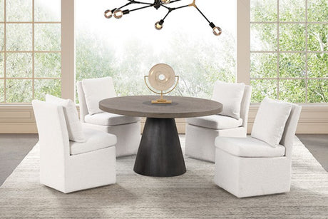 Broager Rustic Oak/Dark Walnut Light Gray 5-Piece Dining Room Set by Furniture of America at Eve Furniture