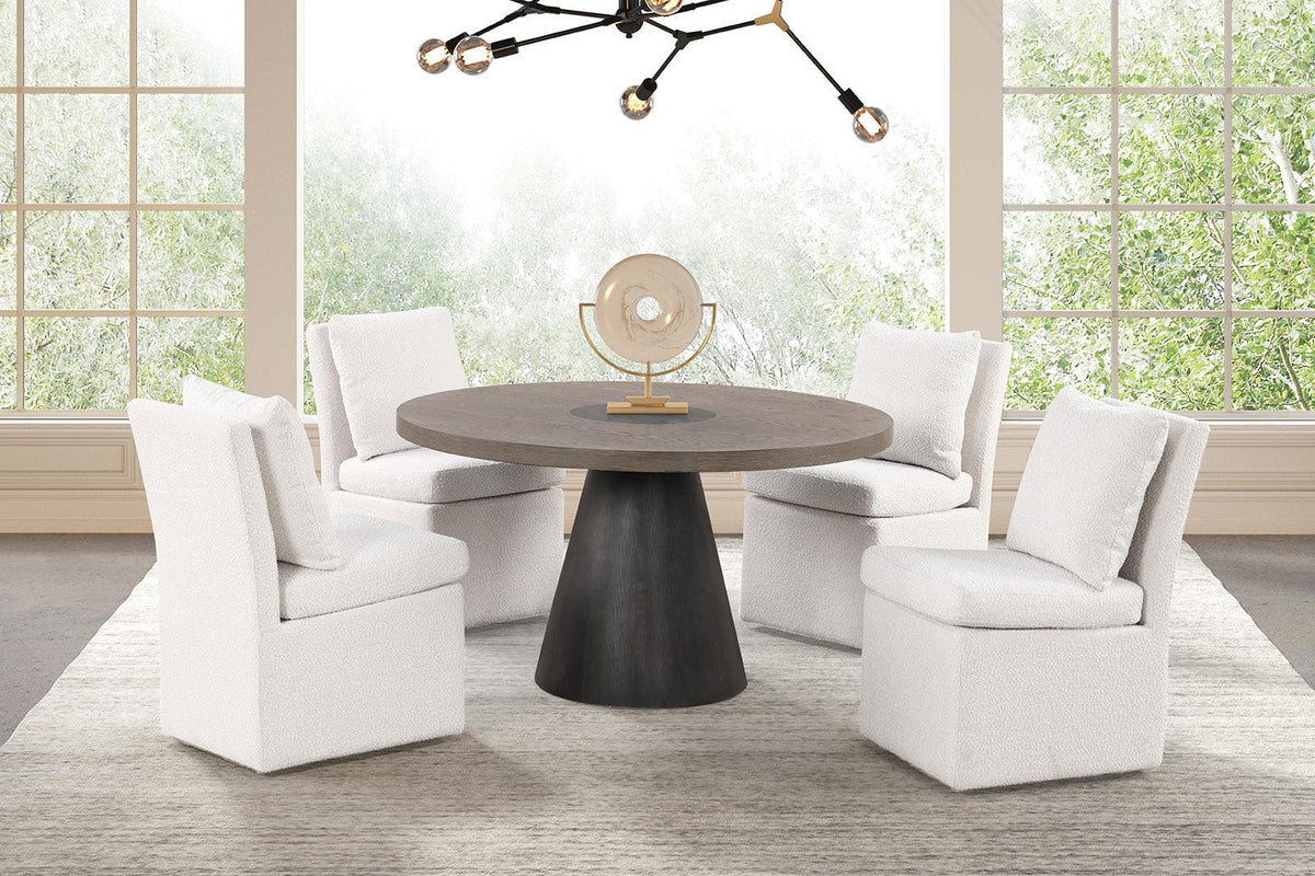 Broager Rustic Oak/Dark Walnut Round Table by Furniture of America at Eve Furniture