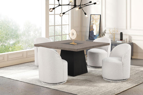 Broager Rustic Oak/Dark Walnut Square Table by Furniture of America at Eve Furniture