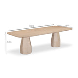 Brocha 106" Ash Wood Rectangular Dining Table by TOV Furniture at Eve Furniture