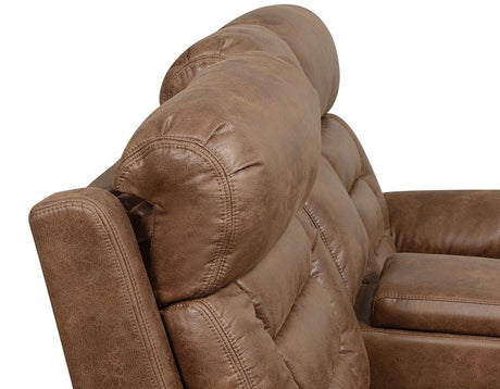Brock Cinnamon Dual-Power Reclining Console Loveseat by Steve Silver at Eve Furniture