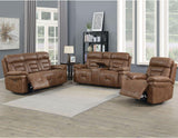 Brock Cinnamon Dual-Power Reclining Console Loveseat by Steve Silver at Eve Furniture