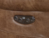 Brock Cinnamon Dual-Power Reclining Console Loveseat by Steve Silver at Eve Furniture