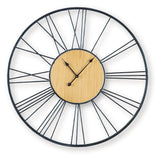 Brockett Black/Natural Wall Clock by ASHLEY FURNITURE at Eve Furniture