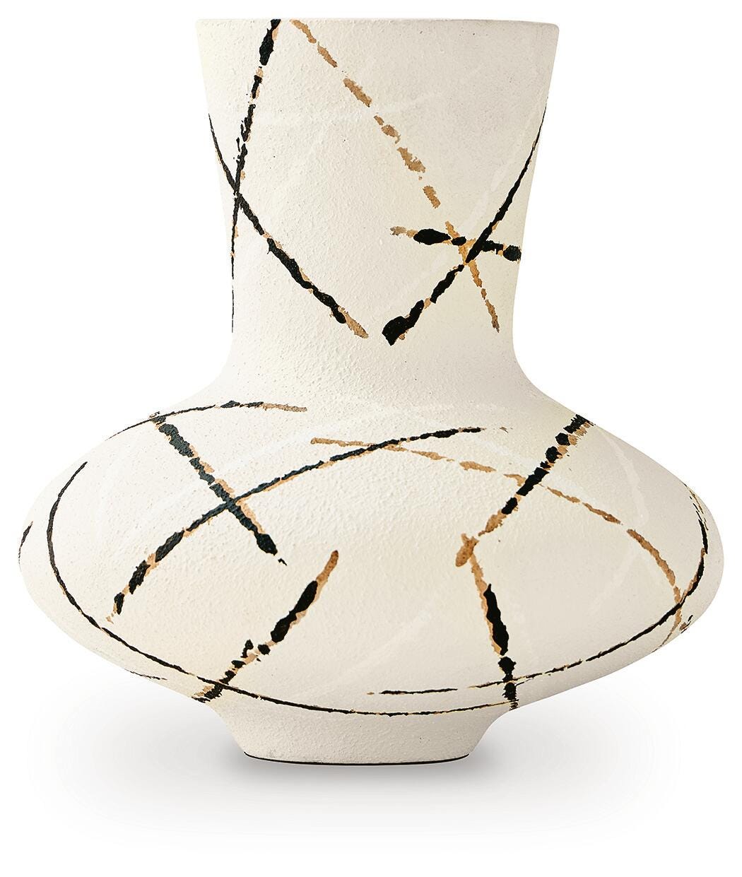 Brockford Cream/Black/Brown Vase by Ashley at Eve Furniture