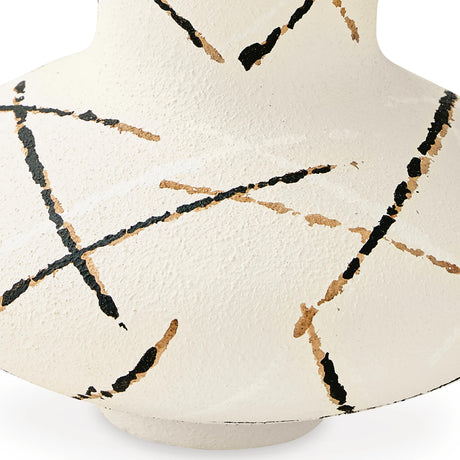 Brockford Cream/Black/Brown Vase by Ashley at Eve Furniture