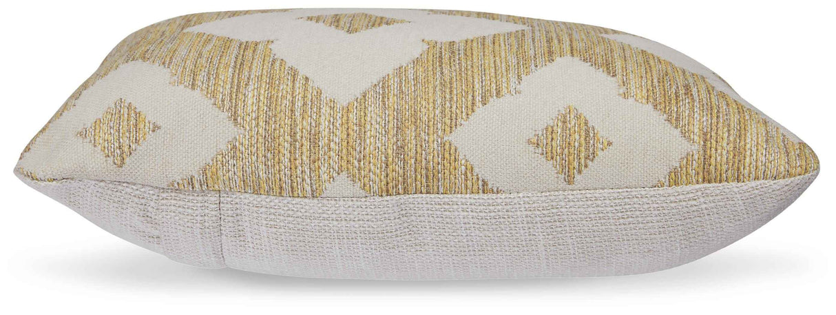 Brockner Next-Gen Nuvella Brown/Yellow Pillow by Ashley at Eve Furniture