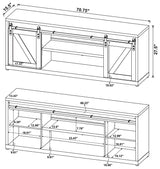 Brockton Gray Driftwood 71-inch 3-Shelf Sliding Doors TV Console by Coaster at Eve Furniture