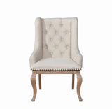 Brockway Cove Cream and Barley Brown Tufted Arm Chairs, Set of 2 by Coaster at Eve Furniture