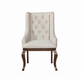 Brockway Cove Cream/Antique Java Tufted Arm Chairs, Set of 2 by Coaster at Eve Furniture