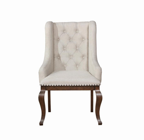 Brockway Cove Cream/Antique Java Tufted Arm Chairs, Set of 2 by Coaster at Eve Furniture