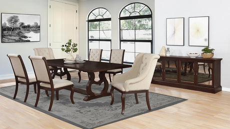 Brockway Cove Antique Java Trestle Dining Table