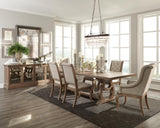 Brockway Cove Barley Brown Trestle Dining Table