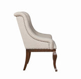 Brockway Cove Cream/Antique Java Tufted Arm Chairs, Set of 2