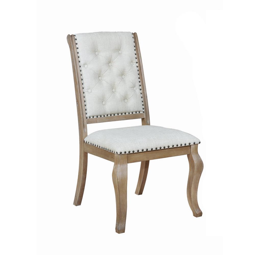 Brockway Cove Cream/Barley Brown Tufted Side Chairs, Set of 2