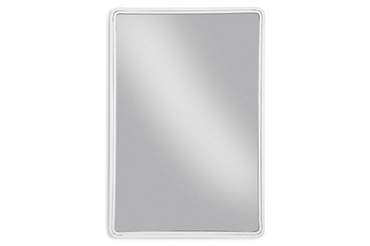 Brocky White Accent Mirror by Ashley at Eve Furniture
