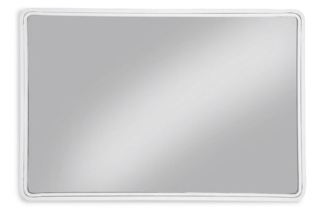 Brocky White Accent Mirror by Ashley at Eve Furniture