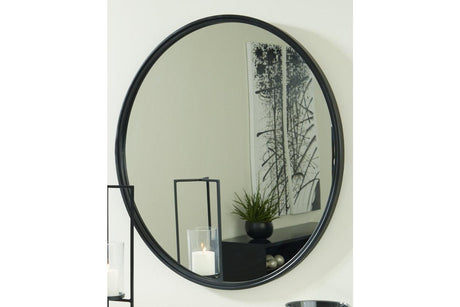Brocky Black Accent Mirror by Ashley at Eve Furniture