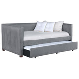 Brodie Gray Upholstered Twin Daybed with Trundle by Coaster at Eve Furniture