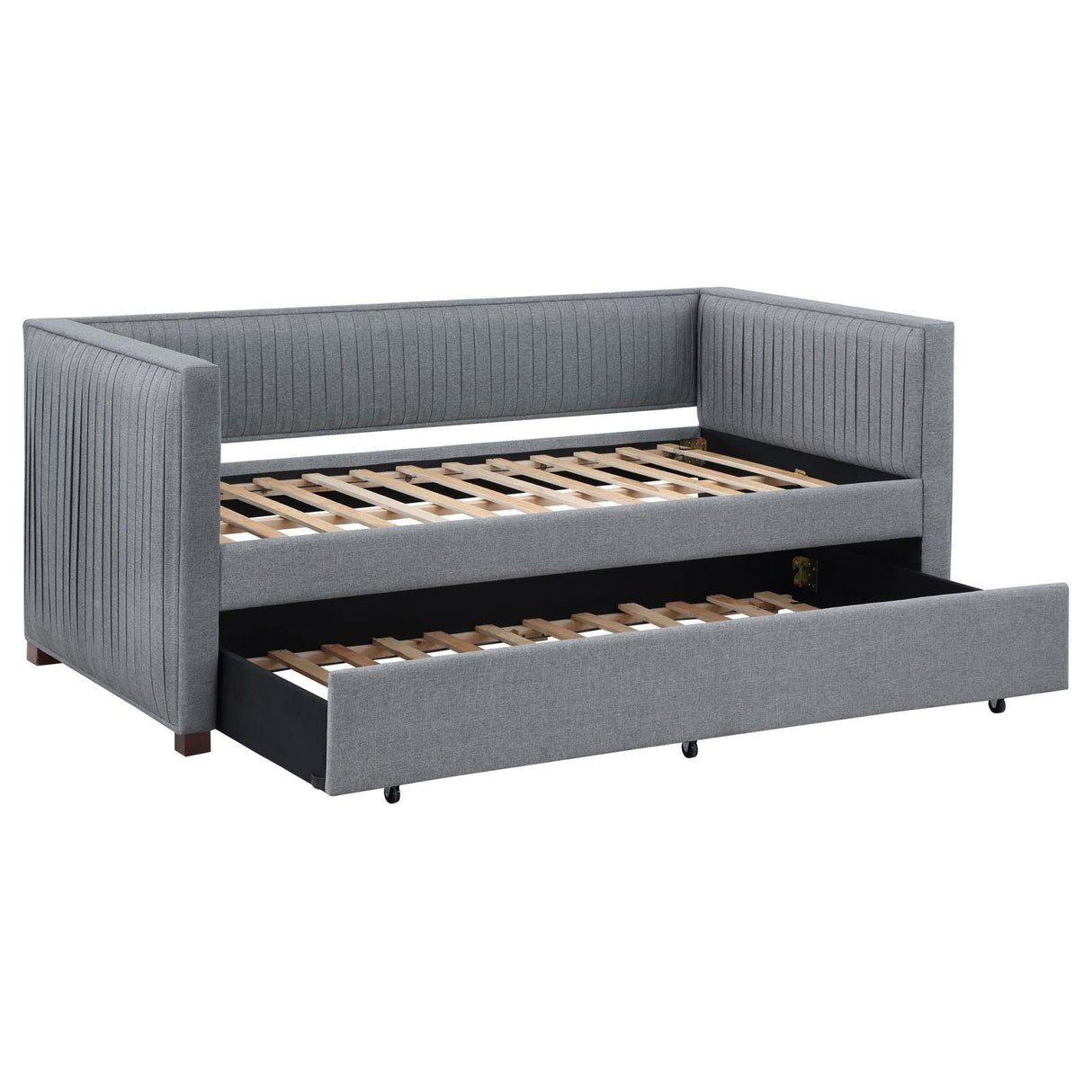 Brodie Gray Upholstered Twin Daybed with Trundle by Coaster at Eve Furniture
