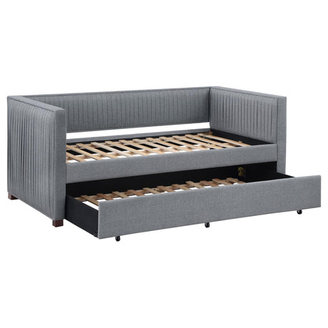 Brodie Gray Upholstered Twin Daybed with Trundle by Coaster at Eve Furniture
