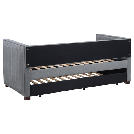 Brodie Gray Upholstered Twin Daybed with Trundle by Coaster at Eve Furniture