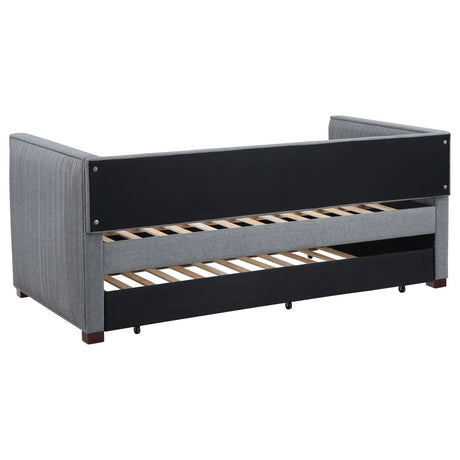 Brodie Gray Upholstered Twin Daybed with Trundle by Coaster at Eve Furniture