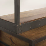 Brodie II Medium Brown Wood Black Ladder Four Shelf Shelving Unit by Mercana at Eve Furniture