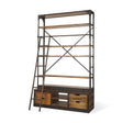 Brodie II Medium Brown Wood Black Ladder Four Shelf Shelving Unit by Mercana at Eve Furniture