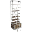 Brodie III Medium Brown Wood Silver Accent Four Shelf Shelving Unit by Mercana at Eve Furniture